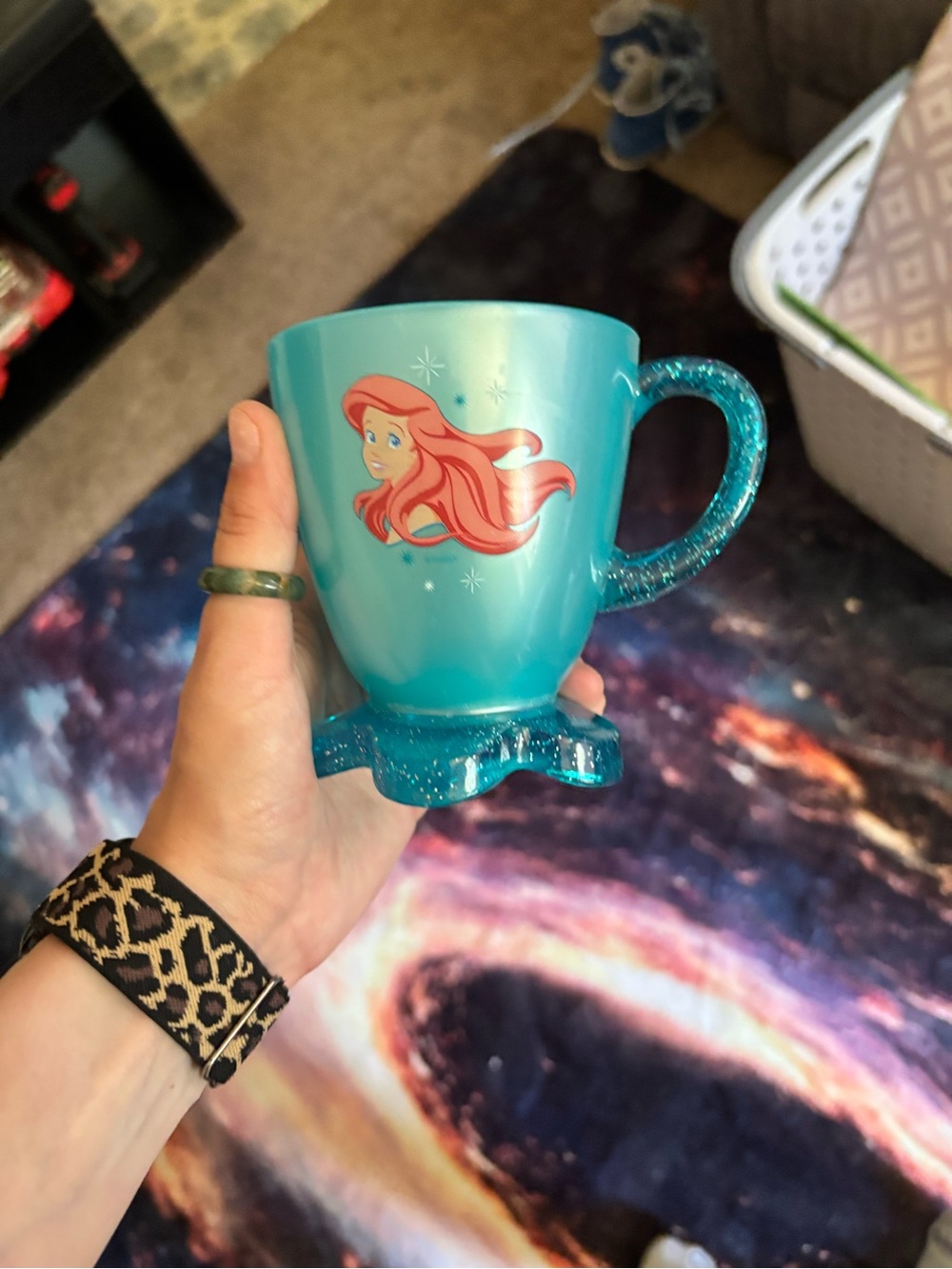 Disney Turquoise Glitter-Handle Ariel Accent Mug